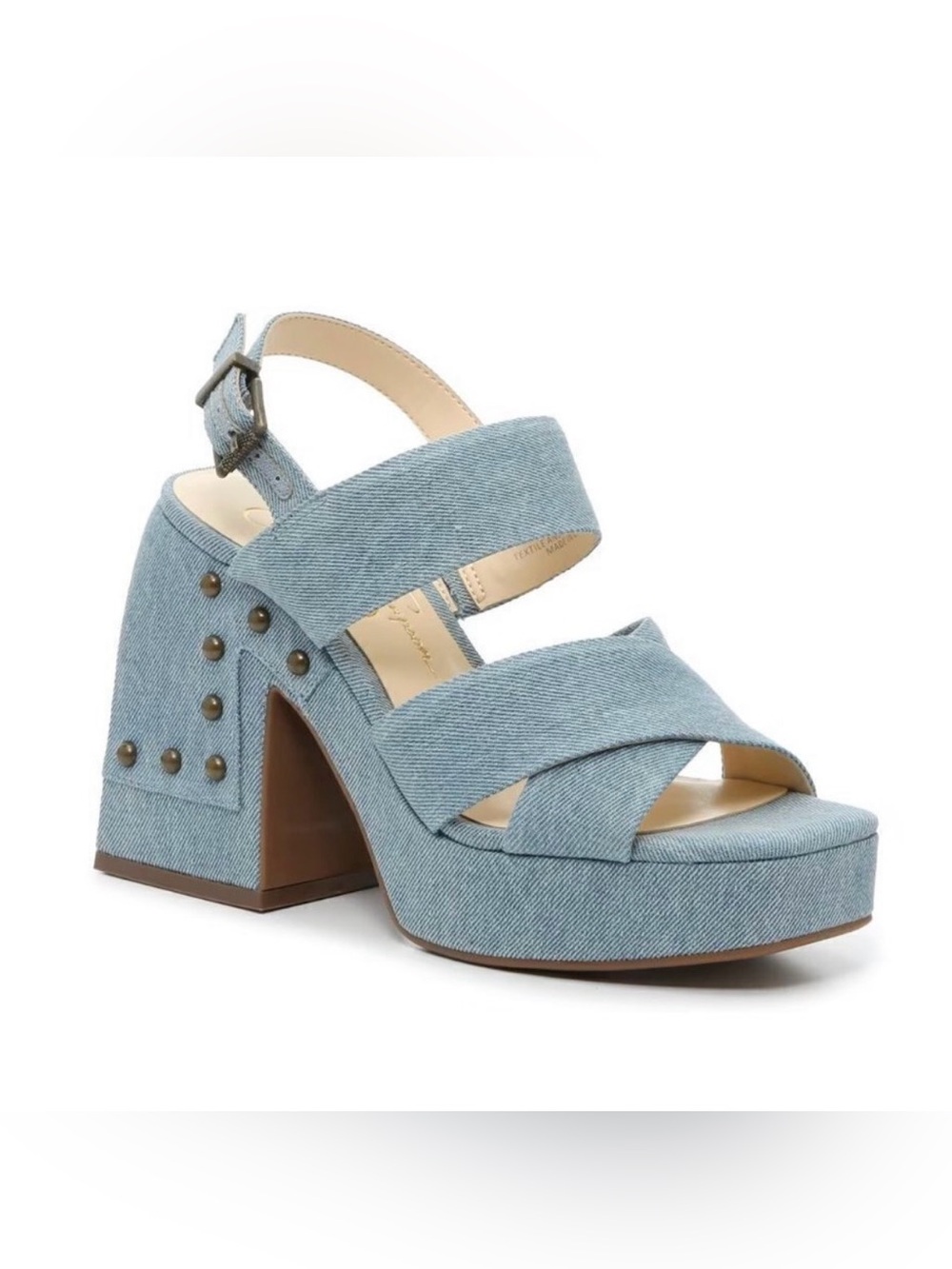 JESSICA Simpson BNWOT "Nellenie" Block Heel Blue Jean Women New Studded